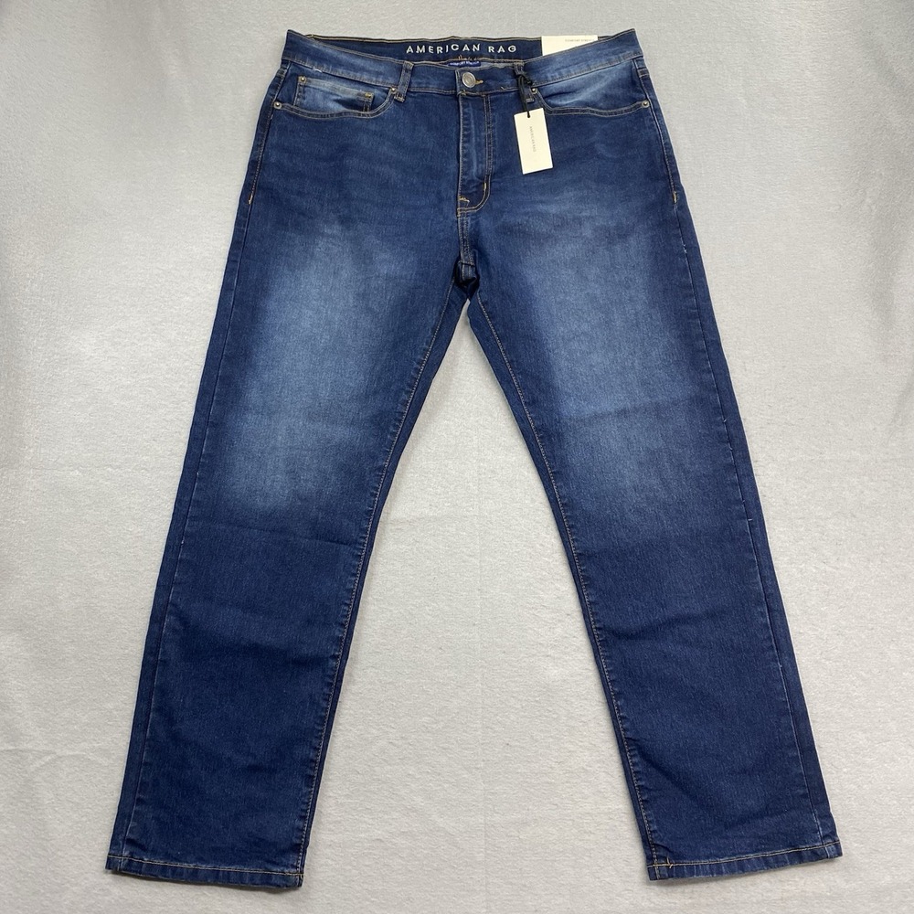 American Rag Jeans Mens 34x30 Blue Denim Pants Relaxed Fit Comfort Stretch